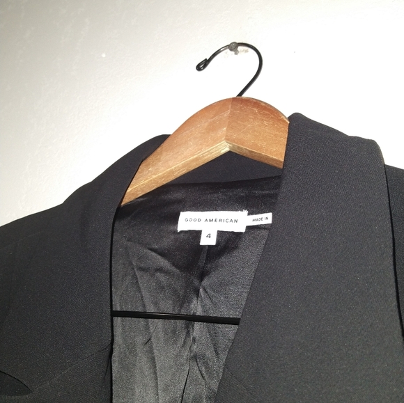 NWT GOOD AMERICAN One Button Black Blazer - Picture 8 of 9